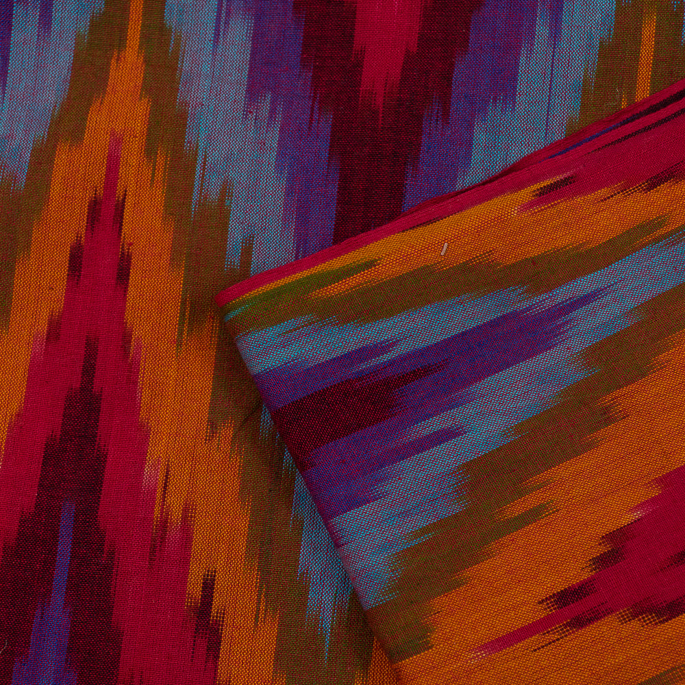 Multi Color Chevron Cotton Voile Mercerised Handloom Ikat (Sku: F-45)