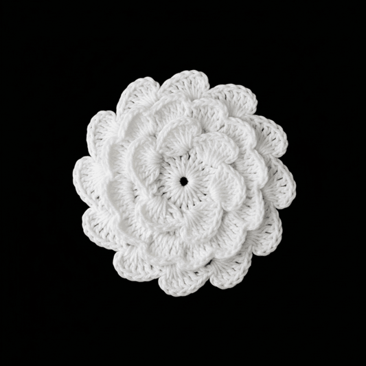 White Dyeable Hand Crochet Patch ( Width : 2.5 Inch )