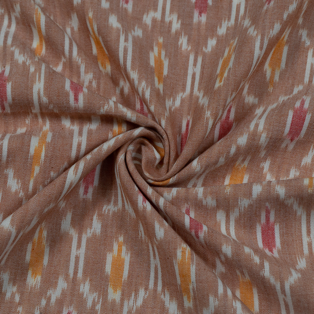 Brown Base Fine Quality Cotton Handloom Ikat (Sku: F-47)