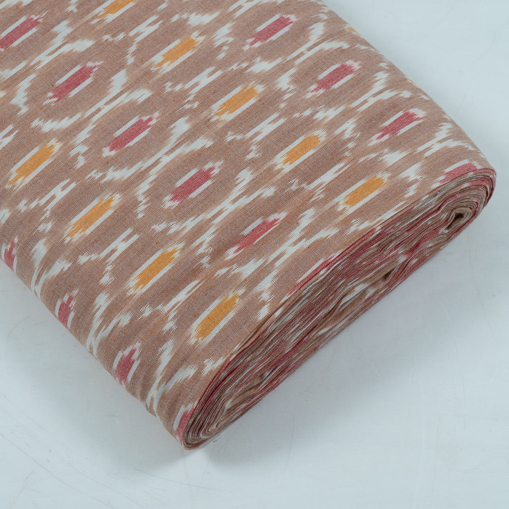 Brown Base Fine Quality Cotton Handloom Ikat (Sku: F-47)