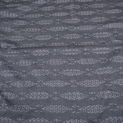 Grey & White Fine Quality Cotton Handloom Ikat Fabric for Dresses | Width: 44"