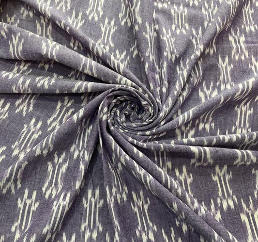 Light Purple & White Fine Quality Cotton Handloom Ikat (Sku: IK-124)