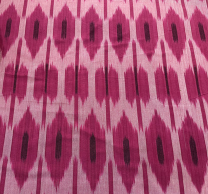 Pink Big Pattern Cotton Handloom Ikat (Sku: IK-271)