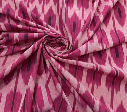 Pink Big Pattern Cotton Handloom Ikat (Sku: IK-271)