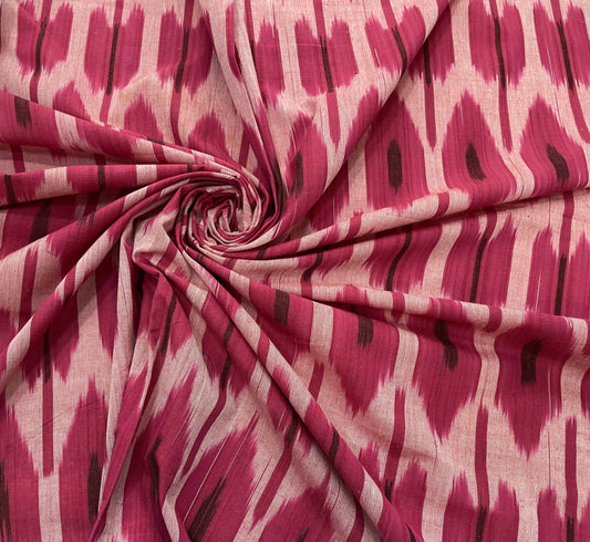 Red Big Pattern Cotton Handloom Ikat (Sku: IK-272)