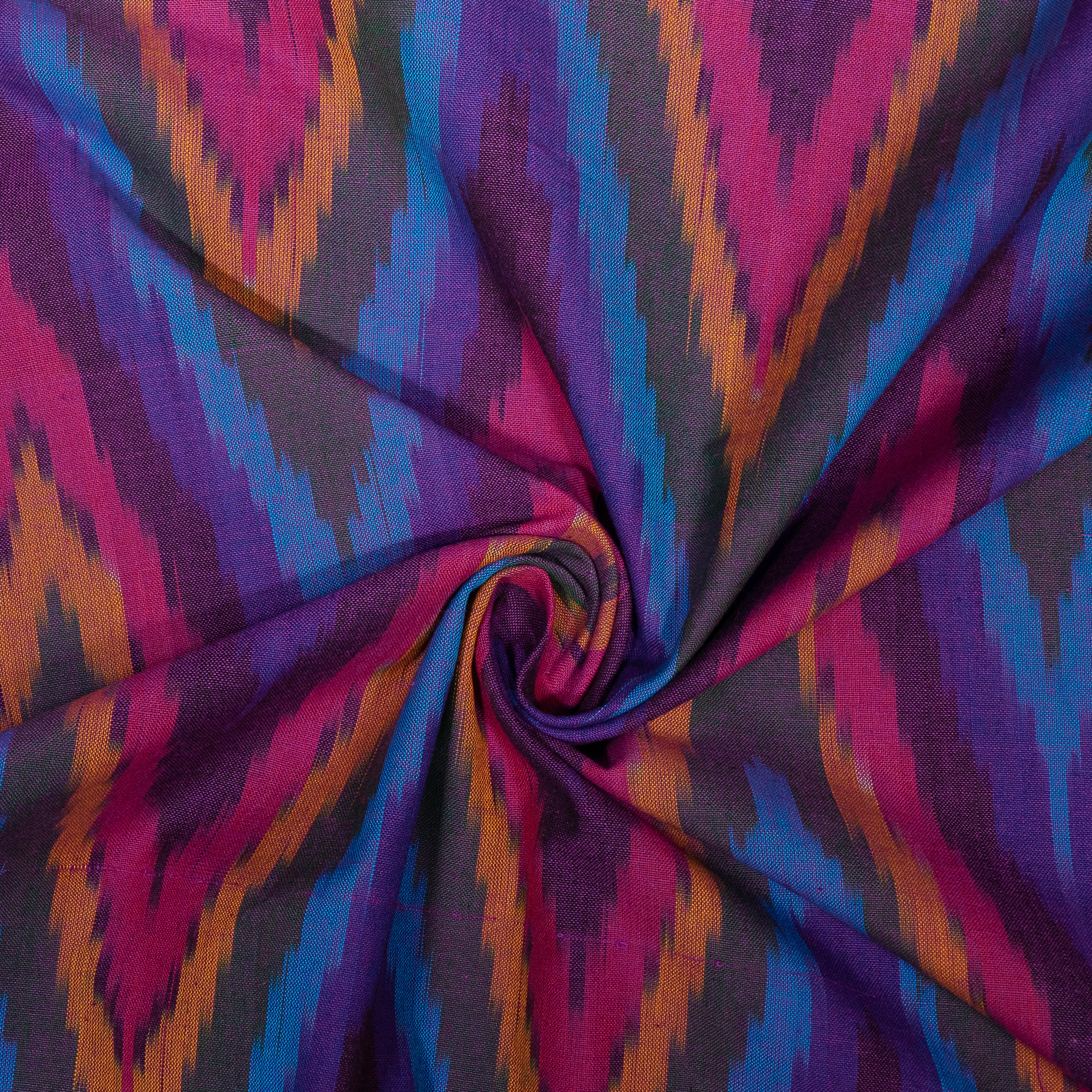 Multi Color Chevron Fine Quality Cotton Handloom Ikat (Sku: F-87)