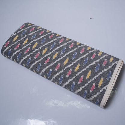 Grey Base Diagonal Cotton Woven Handloom Ikat | SKU: IK-141