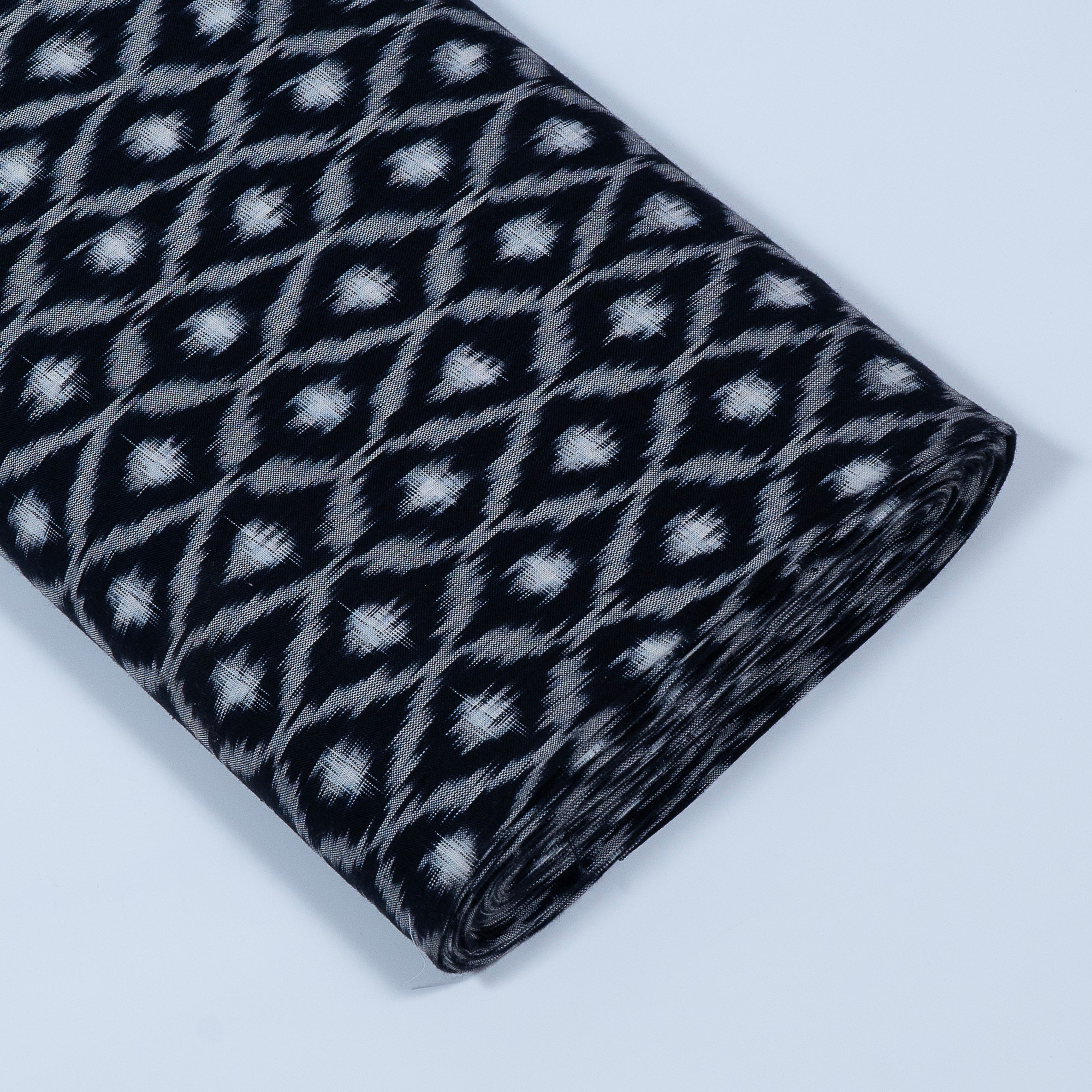 Black & White Cotton Handwoven Double Ikat (Sku: F-91)