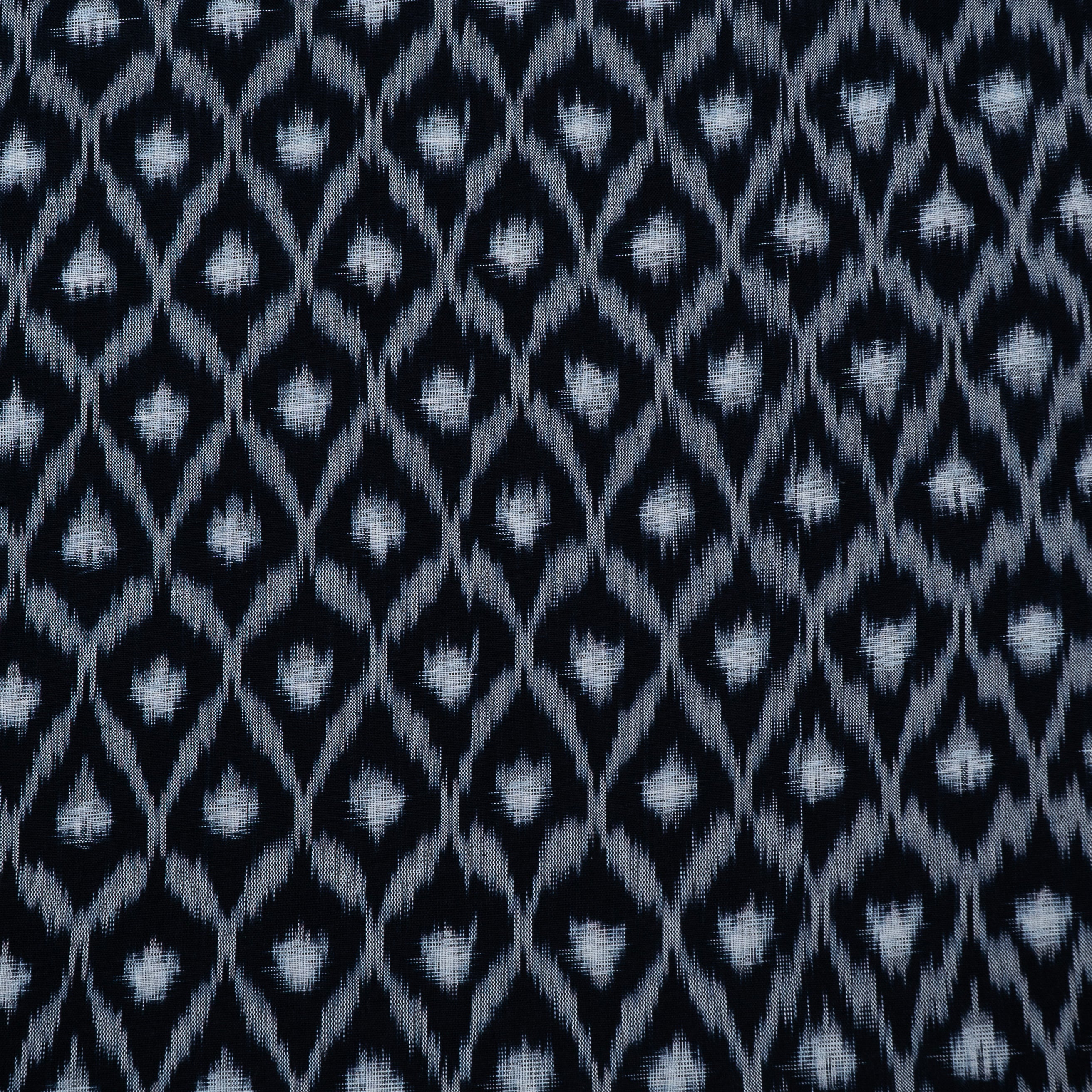 Black & White Cotton Handwoven Double Ikat (Sku: F-91)