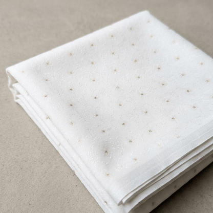 White & Golden Design Dyeable Fancy Jacquard Fabric for Winter Dresses & Jackets | Width : 44"