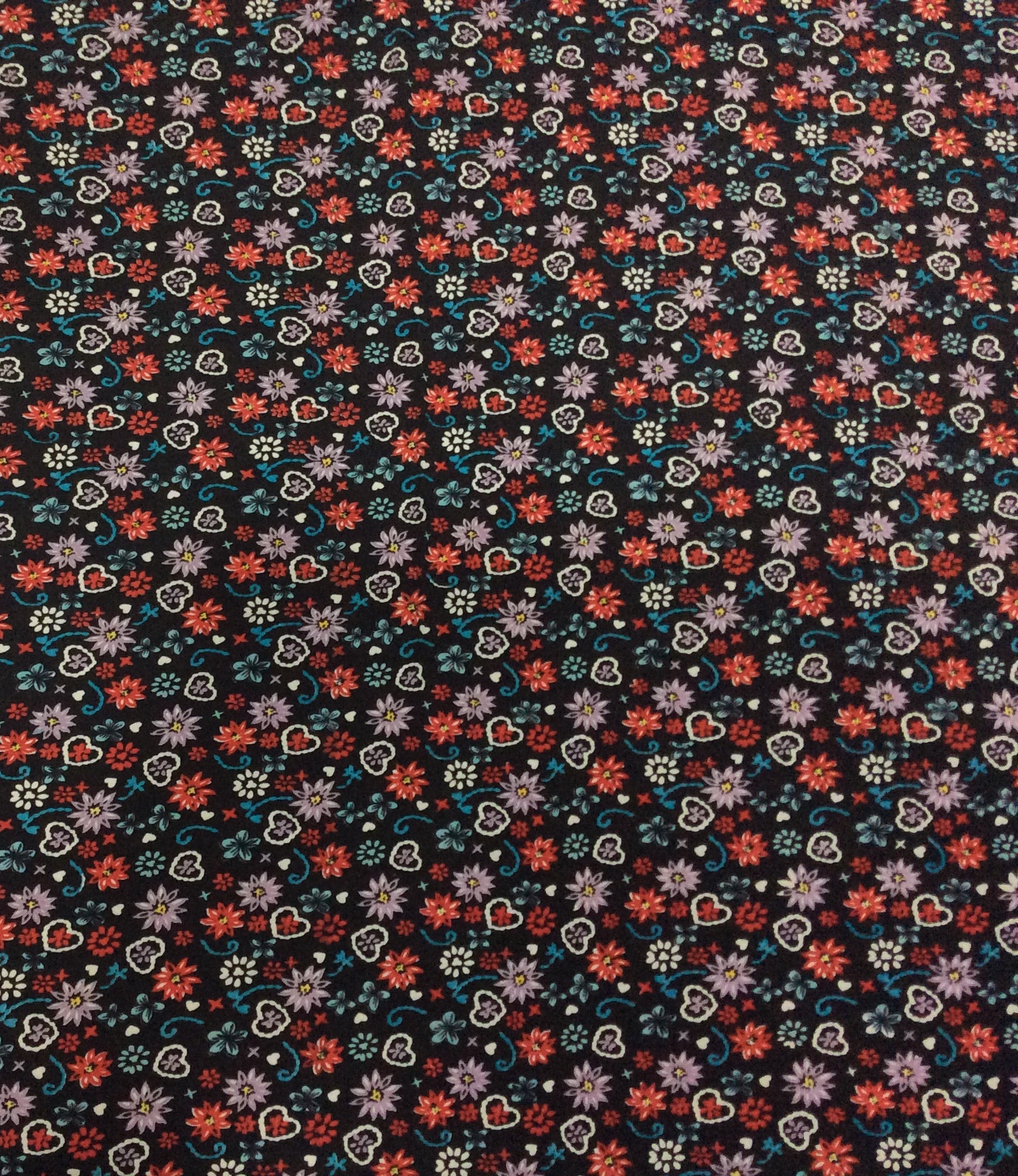 Black Rayon Print Fabric