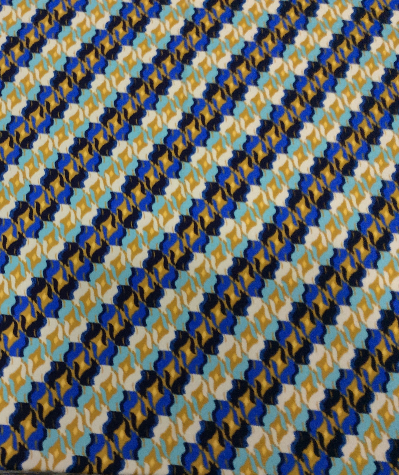 Blue Rayon Print Fabric