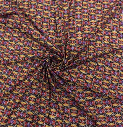 Brown Rayon Print Fabric