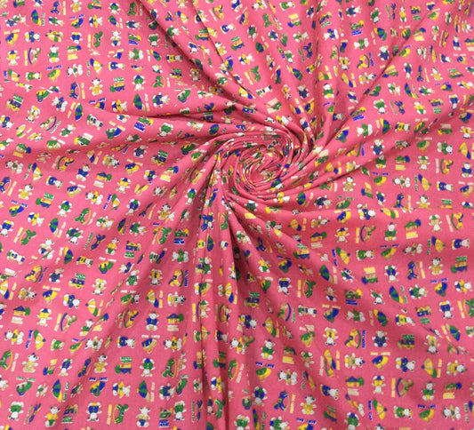 Pink Rayon Print Fabric