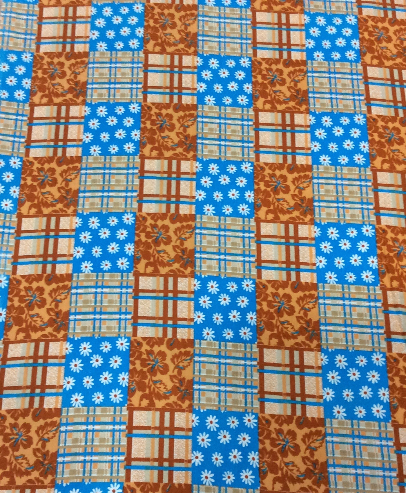 Blue Rayon Print Fabric