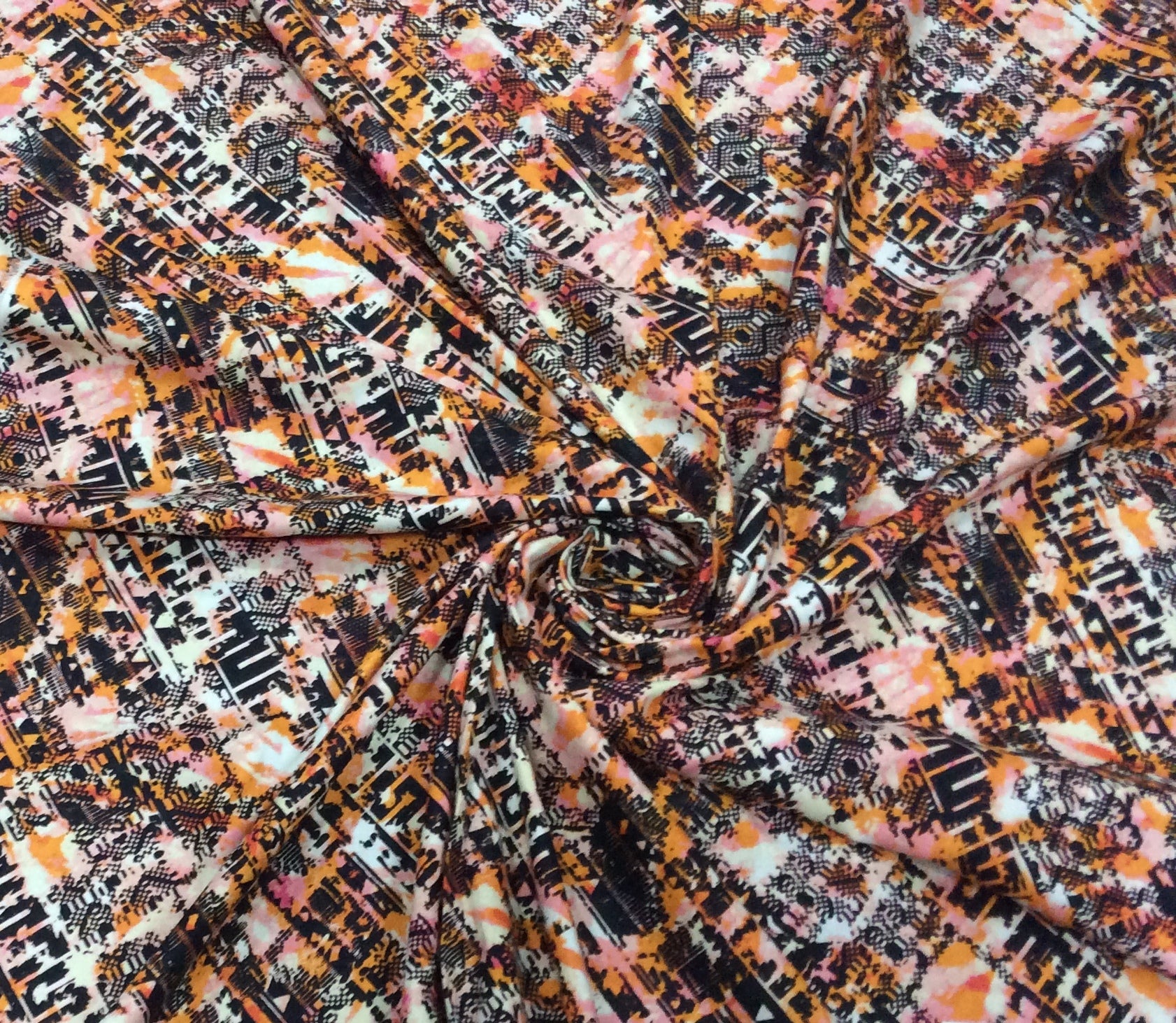 Brown Rayon Print Fabric