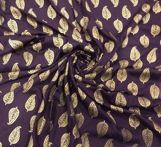 Purple Rayon Print Fabric