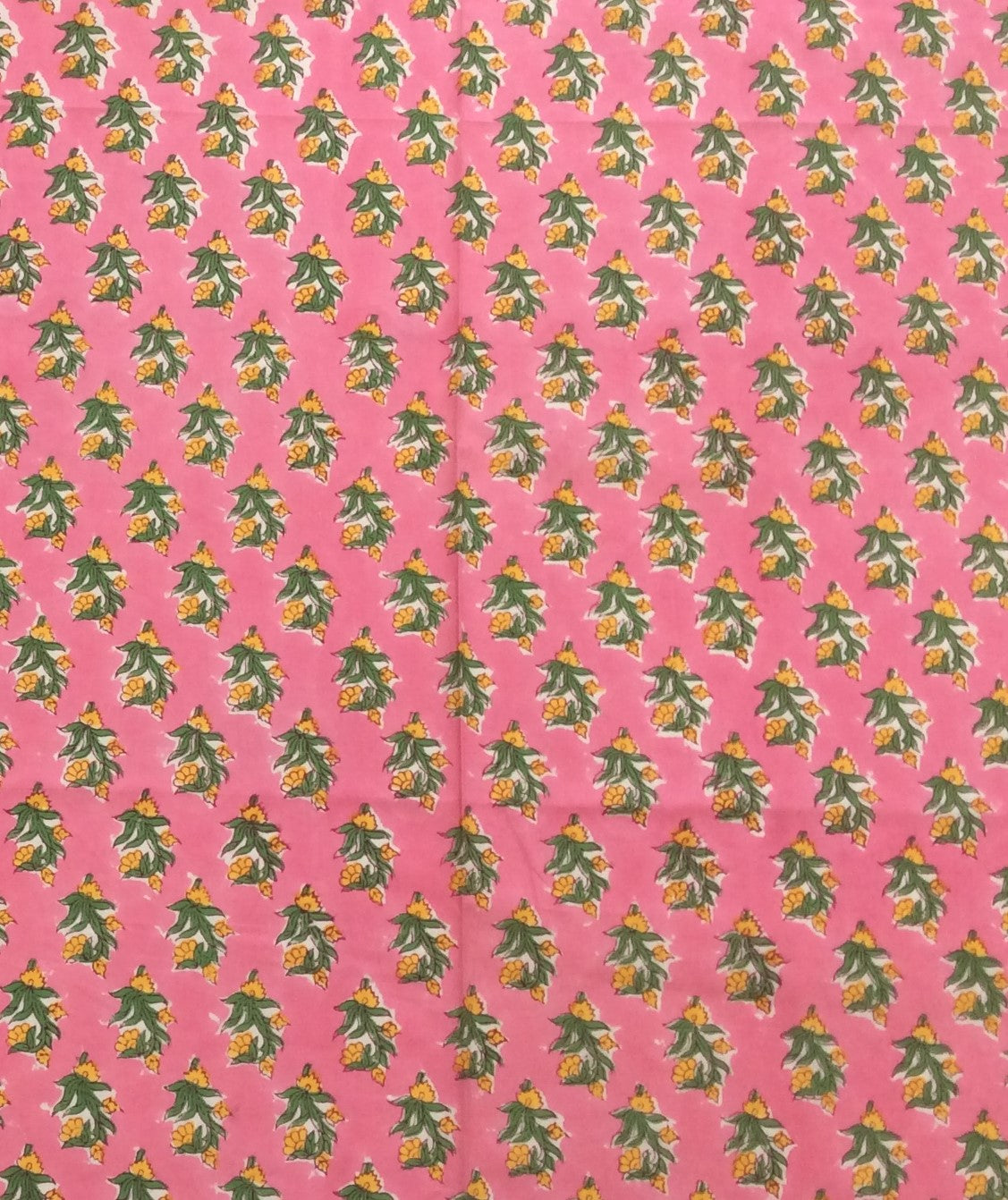 Pink Color Handblock Print Cotton Voile Fabric (SKU: HB-2)