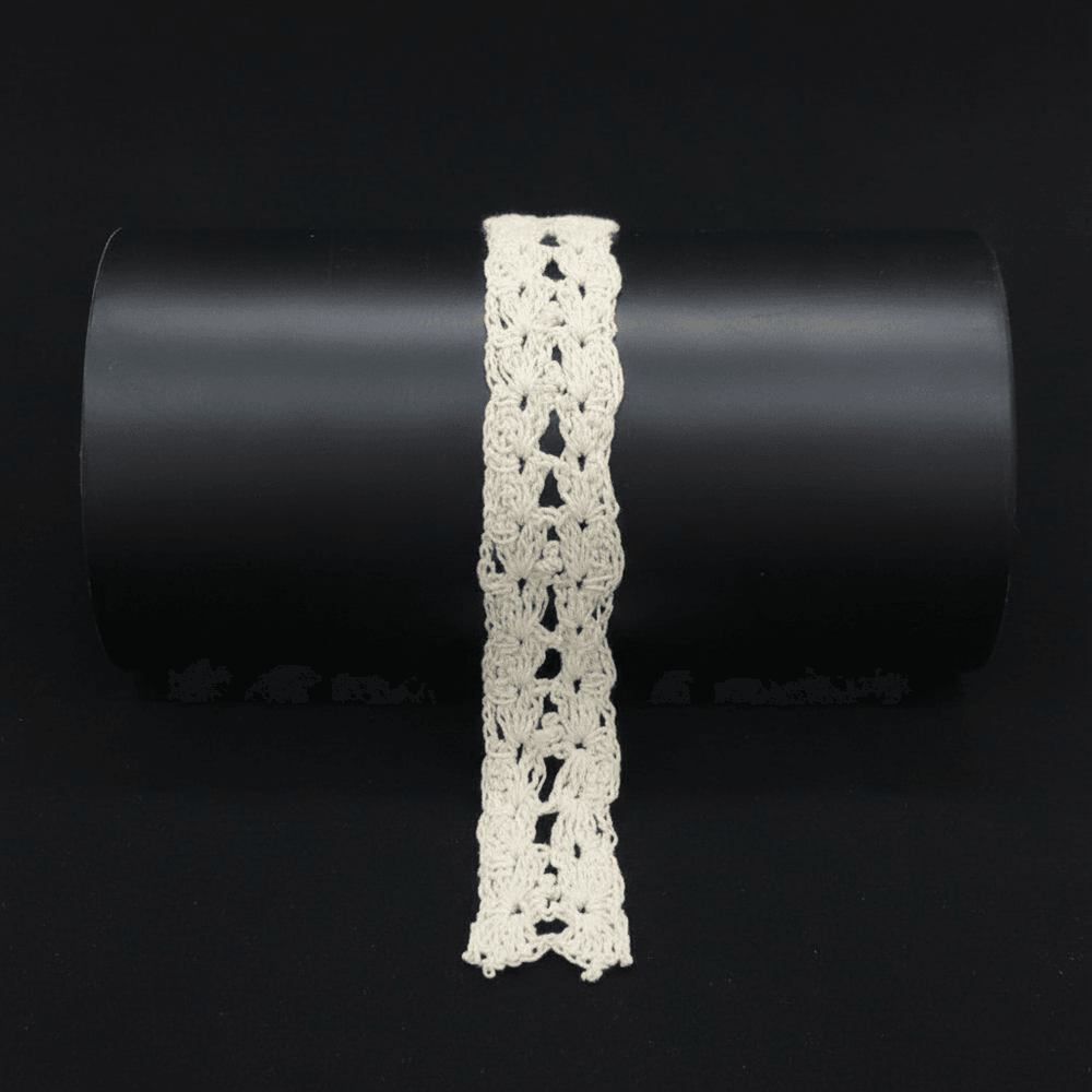 White Dyeable Cotton Hand Crochet Lace (Width : 1 Inch)