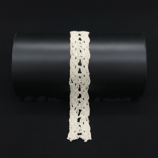White Dyeable Cotton Hand Crochet Lace (Width : 1 Inch)