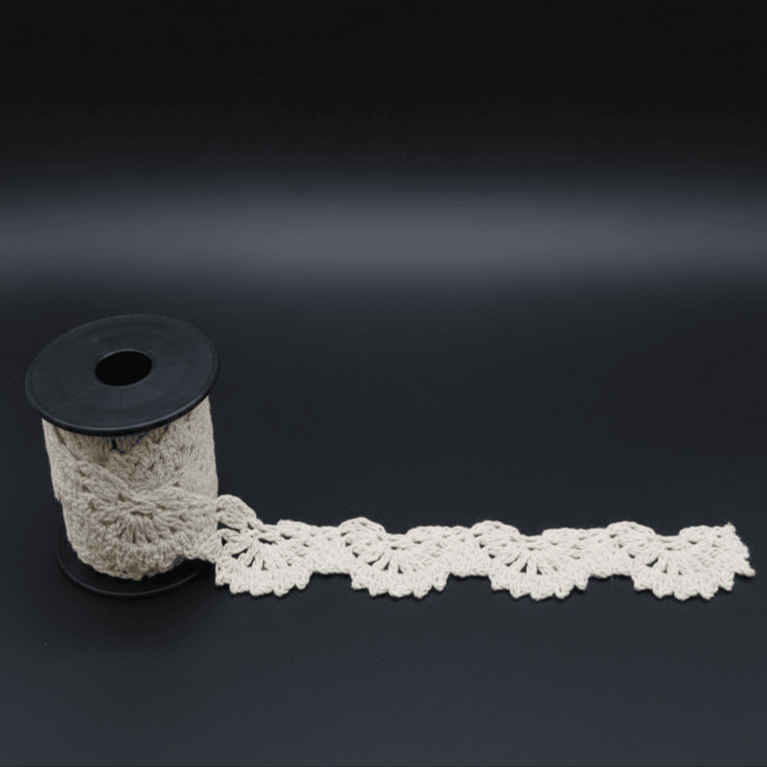 White Dyeable Cotton Hand Crochet Lace (Width : 1 Inch)