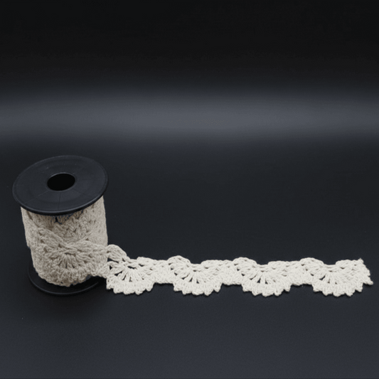 White Dyeable Cotton Hand Crochet Lace (Width : 1 Inch)