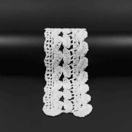 White Dyeable Cotton Hand Crochet Lace (Width : 3 Inch)