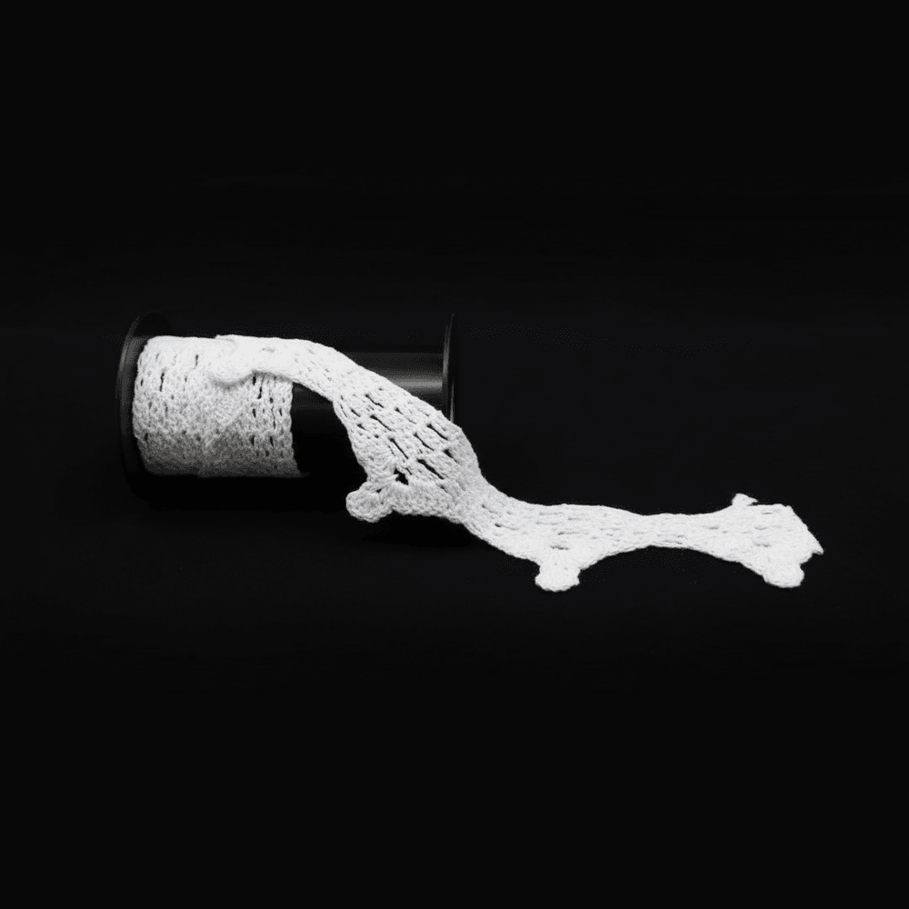 White Dyeable Cotton Hand Crochet Lace (Width : 1.5 Inch)