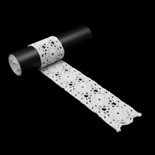 White Dyeable Cotton Hand Crochet Lace (Width : 1.5 Inch)