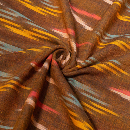 Multicolor Cotton Handloom Ikat Fabric for Dresses | Width: 44"