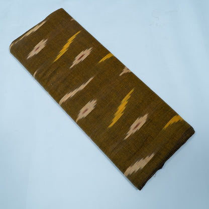 Mehndi Green Design Cotton Ikat Fabric for Dress Material | Width: 44"