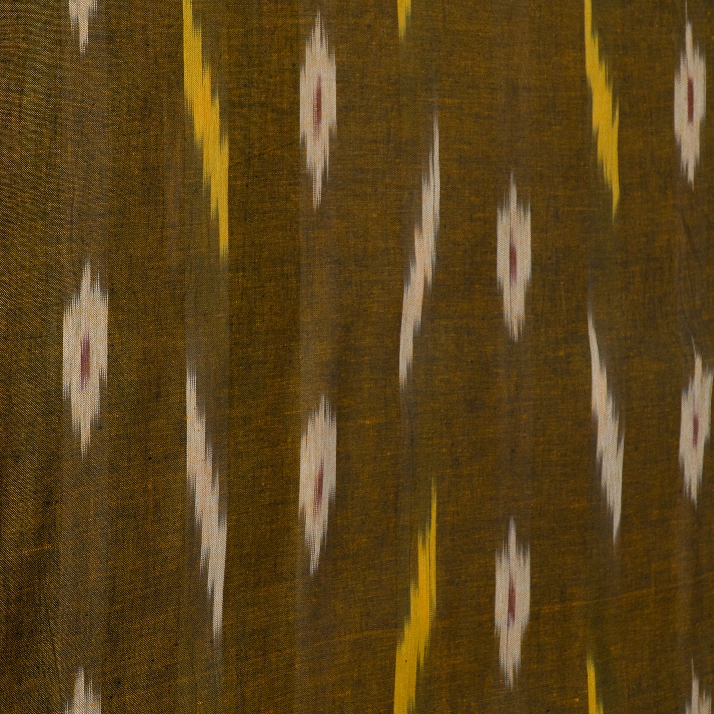Mehndi Green Design Cotton Ikat Fabric for Dress Material | Width: 44"
