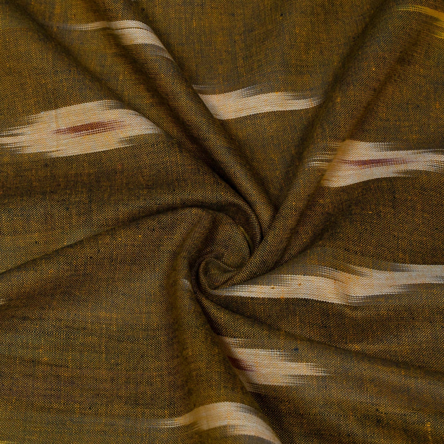 Mehndi Green Design Cotton Ikat Fabric for Dress Material | Width: 44"