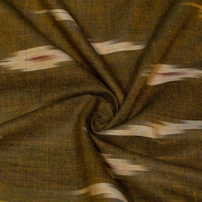 Mehndi Green Design Cotton Ikat Fabric for Dress Material | Width: 44"