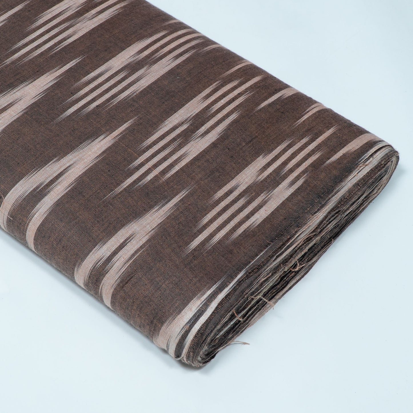 Brown Cotton Handloom Ikat Fabric for Dresses | Width: 44"