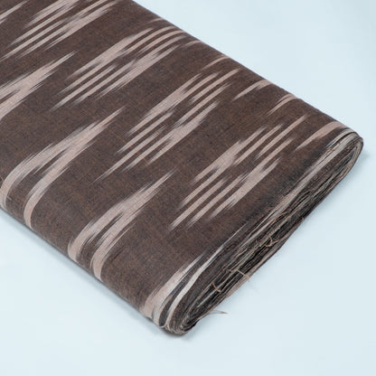 Brown Cotton Handloom Ikat Fabric for Dresses | Width: 44"