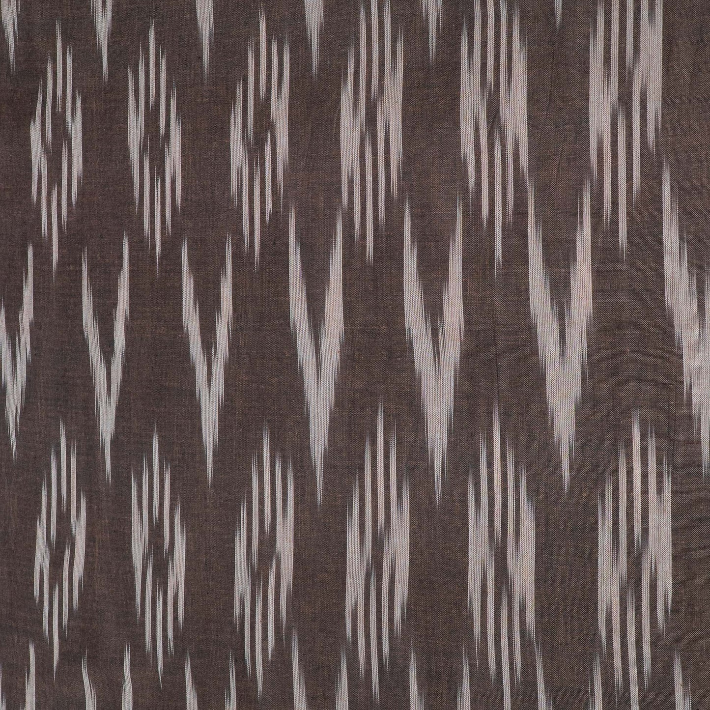 Brown Cotton Handloom Ikat Fabric for Dresses | Width: 44"