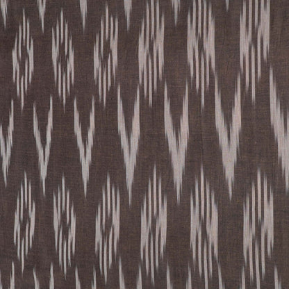 Brown Cotton Handloom Ikat Fabric for Dresses | Width: 44"