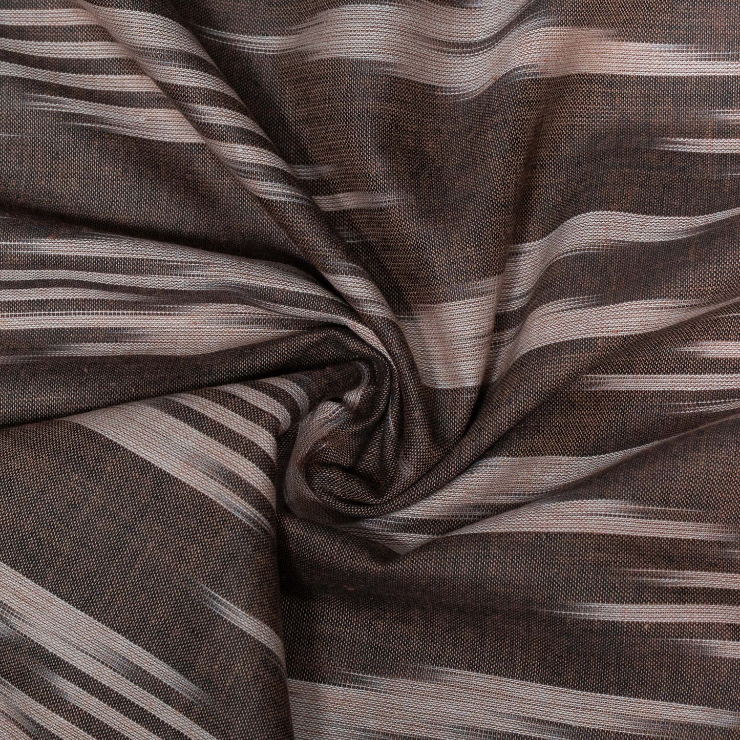 Brown Cotton Handloom Ikat Fabric for Dresses | Width: 44"