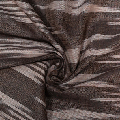 Brown Cotton Handloom Ikat Fabric for Dresses | Width: 44"