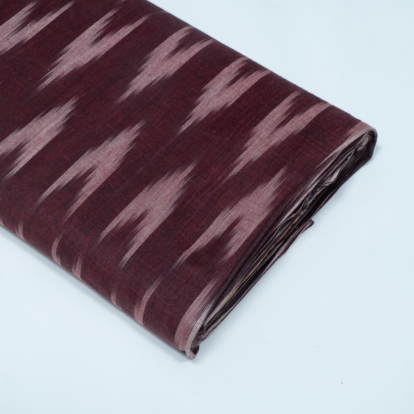 Wine color Cotton Handloom Ikat Fabric for Dresses | Width: 44"