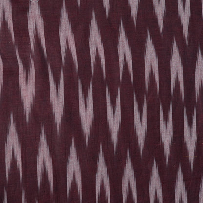 Wine color Cotton Handloom Ikat Fabric for Dresses | Width: 44"