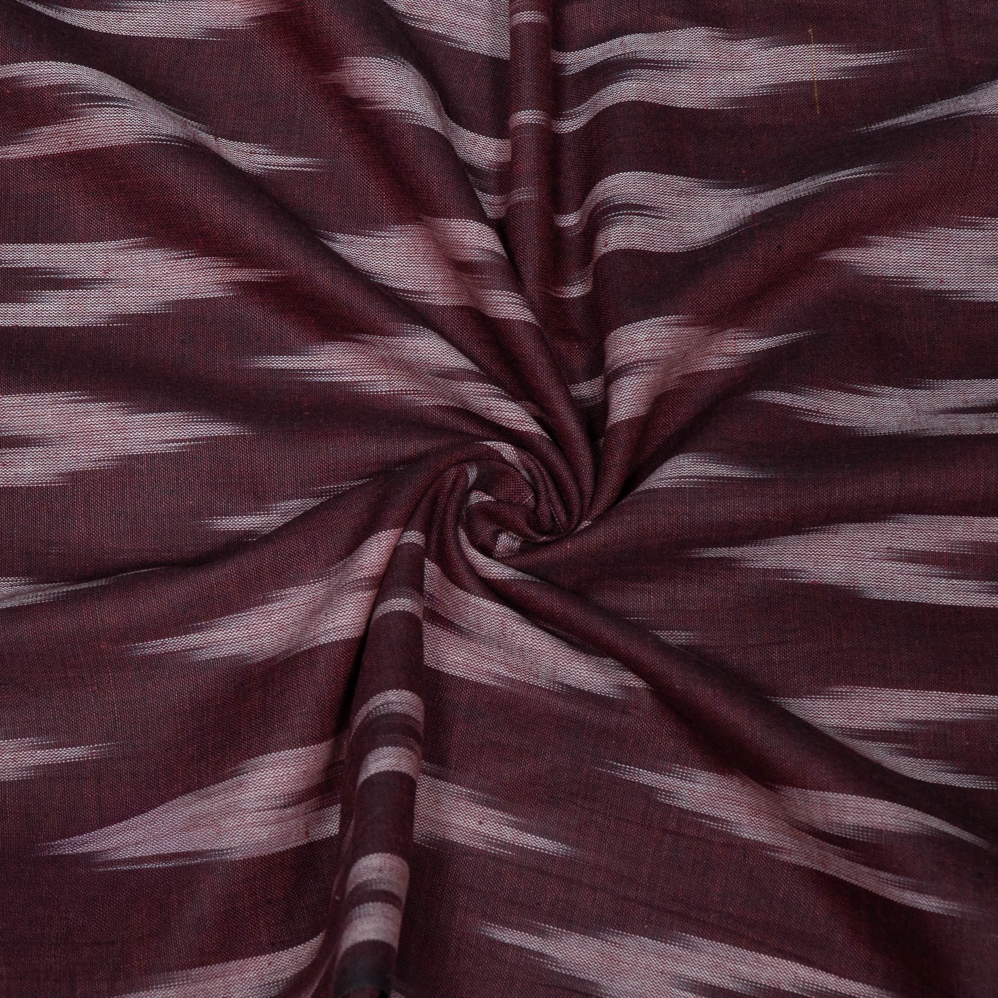 Wine color Cotton Handloom Ikat Fabric for Dresses | Width: 44"