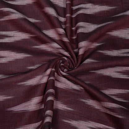 Wine color Cotton Handloom Ikat Fabric for Dresses | Width: 44"