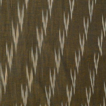 Green, Beige Cotton Handloom Ikat Fabric for Dresses | Width: 44"