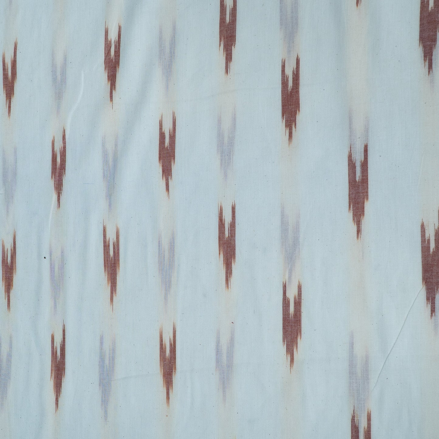 White & Brown Design Cotton Ikat Fabric for Dress Material | Width: 44"