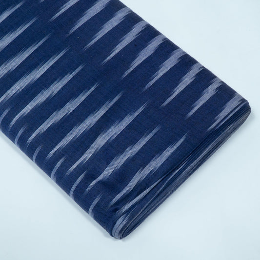 Blue Design Cotton Ikat Fabric for Dress Material | Width: 44"