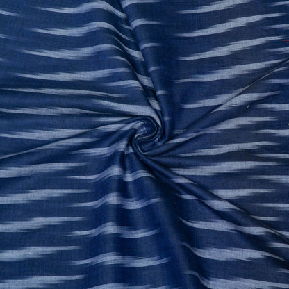 Blue Design Cotton Ikat Fabric for Dress Material | Width: 44"