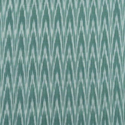 Pastle Green Chevron Cotton Handloom Ikat Fabric for Dress Material | Width: 44"