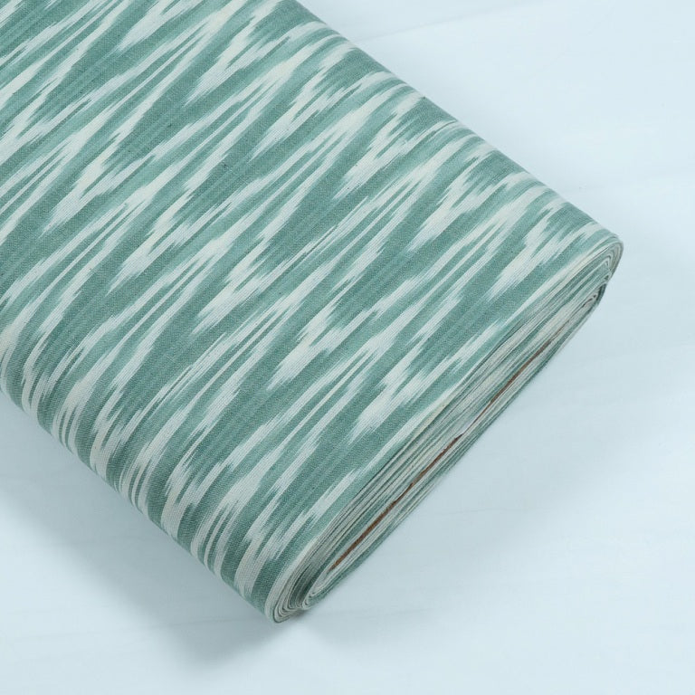 Pastle Green Chevron Cotton Handloom Ikat (SKU: I-715)
